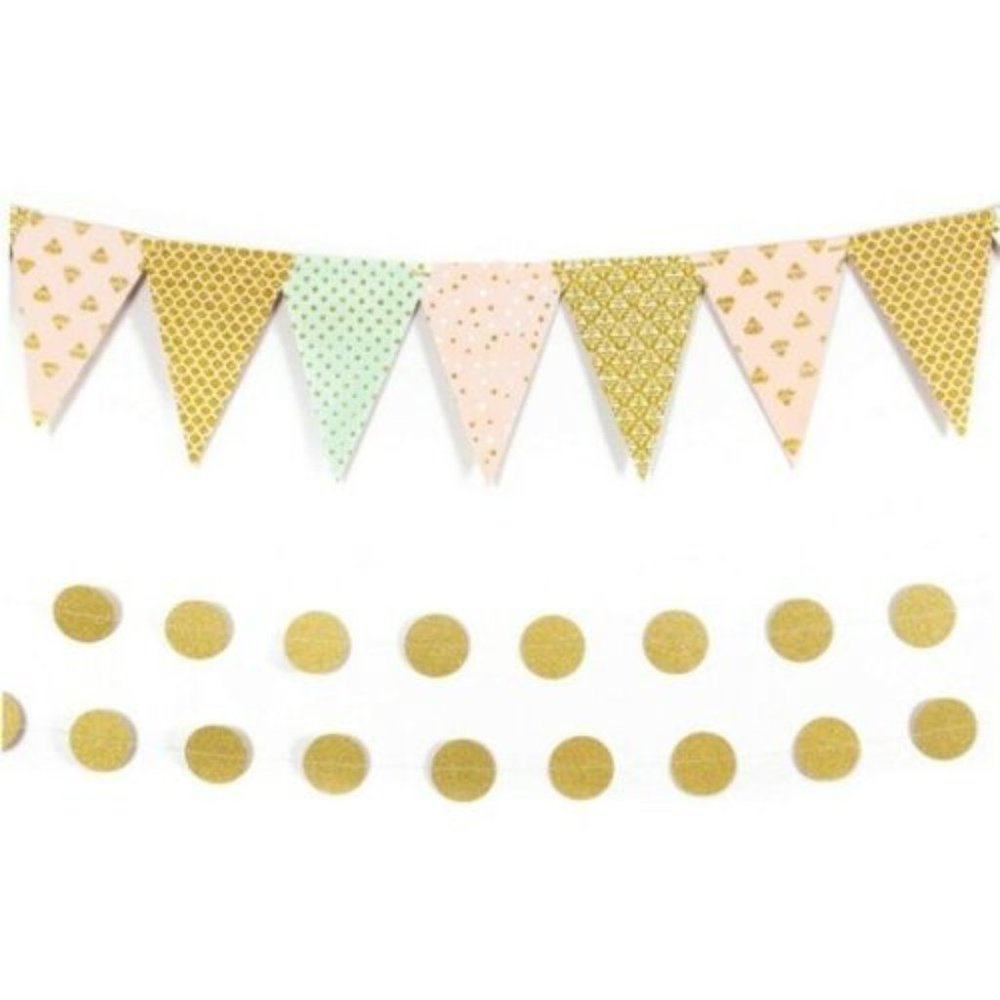 EASTER Pastel color Glitter Bunting & Garlands